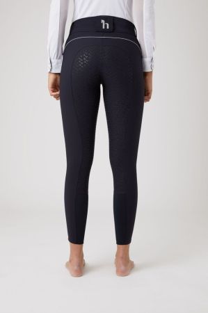 Bryczesy HORZE Aubrey z wysokim stanem i pełnym lejem silikonowym ciemnogranatowe