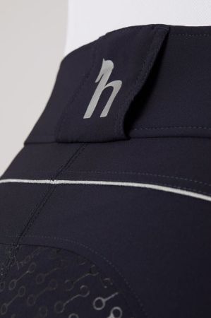 Bryczesy HORZE Aubrey z wysokim stanem i pełnym lejem silikonowym ciemnogranatowe