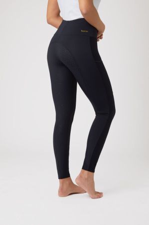 Legginsy HORZE Mathilde z pełnym lejem silikonowym ciemnogranatowe