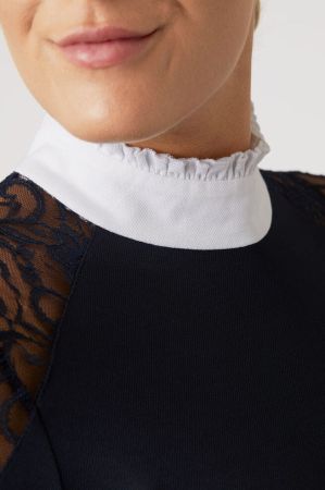 Koszulka konkursowa HORZE damska Sylvie z długim rękawem i koronką granatowa