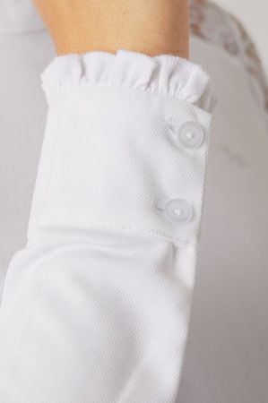 Koszulka konkursowa HORZE damska Sylvie z długim rękawem i koronką biała