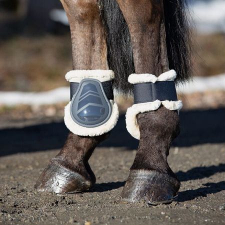 Ochraniacze HORZE Caliber Fetlock z Futerkiem granatowe