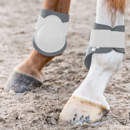 Ochraniacze HORZE Fetlock tylne biało-szare