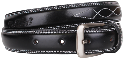 Przejdź do produktu Pasek do spodni KENTAUR Classic z przeszyciem czarny - ostatnie sztuki 