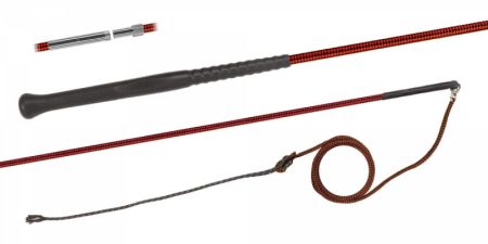 Bat do lonżowania FLECK - składany z rączką ERGO czerwony