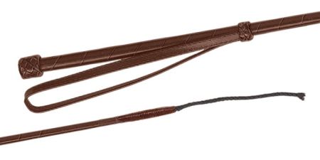 Bat jeździecki FLECK rekreacyjny ze skórzaną, spiralną osłoną ciemno brązowy 80cm