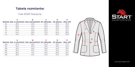 Frak jeździecki START Marianne damski granatowy