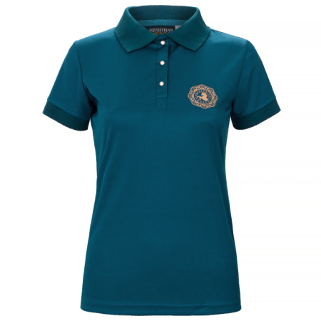 Koszulka polo EQ.QUEEN Addison orientalny niebieski