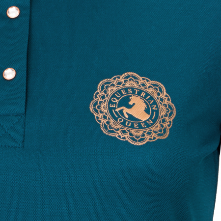 Koszulka polo EQ.QUEEN Addison orientalny niebieski