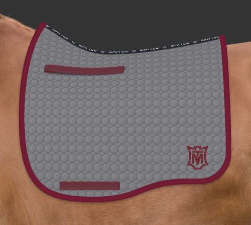 Przejdź do produktu Czaprak MATTES Eurofit ujeżdżeniowy szary M logo burgundowe 24H 