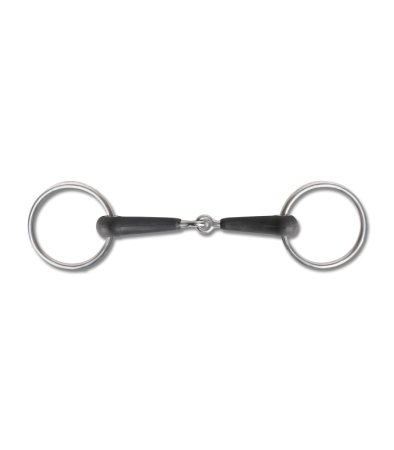 Rubber Snaffle bit, jointed.png