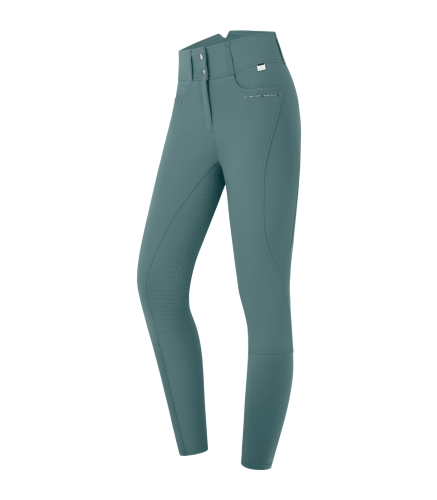 Przejdź do produktu Bryczesy damskie ELT Mathilda Glam z wysokim stanem zielone 