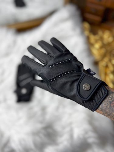 Przejdź do produktu Rękawiczki EQ.QUEEN Abaco skórzane czarne 