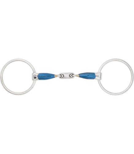 Przejdź do produktu Wędzidło WALDHAUSEN Sweet Iron z luźnymi pierścieniami, podwójnie łamane 14 mm   