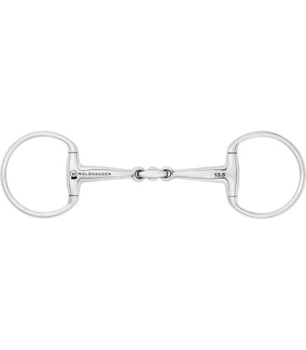 Przejdź do produktu Wędzidło anatomiczne WALDHAUSEN oliwkowe podwójnie łamane 14 mm