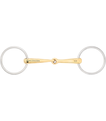 Przejdź do produktu Wędzidło oliwkowe WALDHAUSEN pojedynczo łamane Cyprium 14 mm