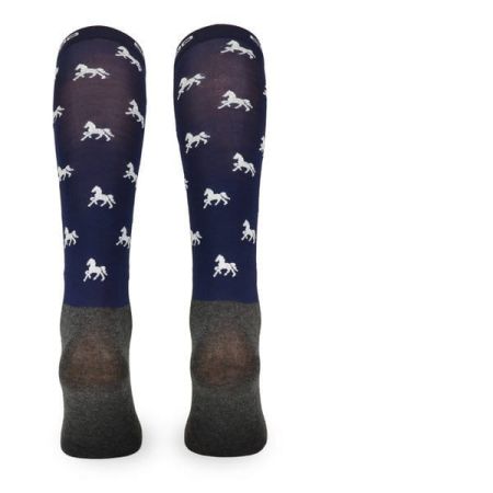 Podkolanówki jeździeckie COMODO SPJM – granatowe w konie Horses 03