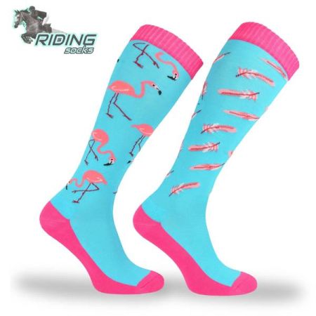 Podkolanówki jeździeckie COMODO SJBW – flamingi