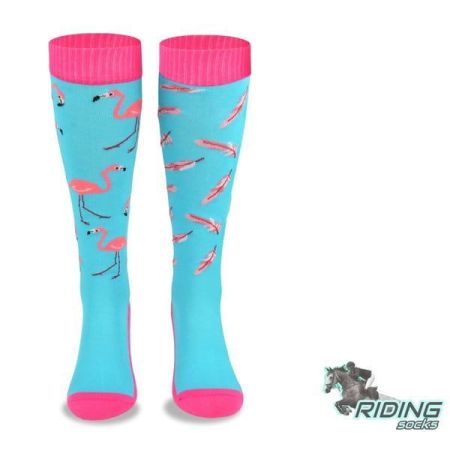 Podkolanówki jeździeckie COMODO SJBW – flamingi