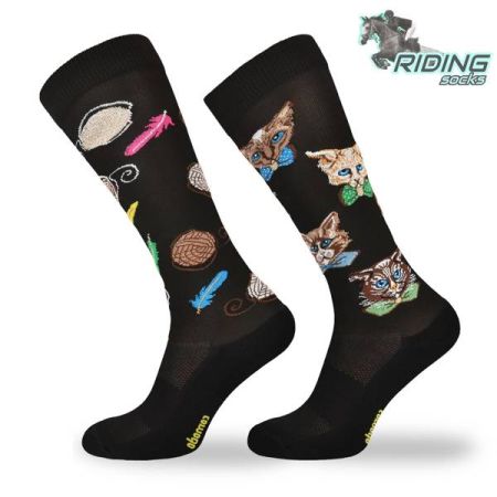 Podkolanówki jeździeckie COMODO SJP – czarne koty