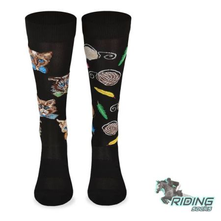 Podkolanówki jeździeckie COMODO SJP – czarne koty