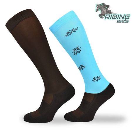 Podkolanówki jeździeckie COMODO SJP – niebieskie muchy