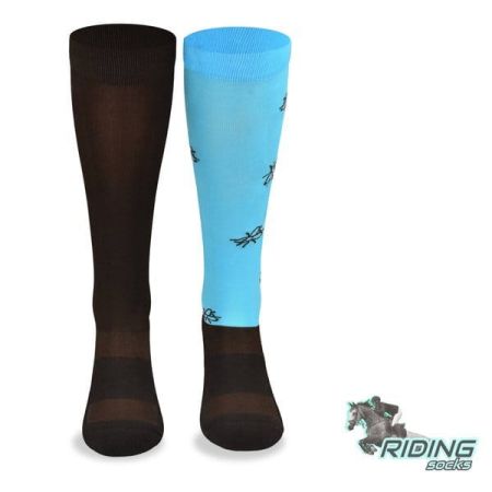 Podkolanówki jeździeckie COMODO SJP – niebieskie muchy