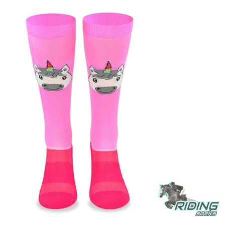 Skarpety jeździeckie COMODO SJP - różowe jednorożec