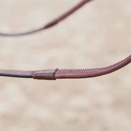 Wodze HORZE gumowane z miękkim uchwytem brązowe3.jpg