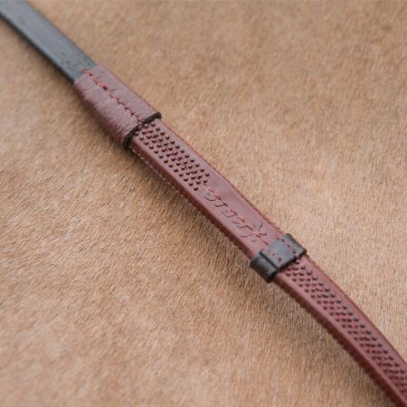 Wodze HORZE gumowane z miękkim uchwytem brązowee.jpg