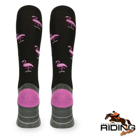 Podkolanówki jeździeckie techniczne COMODO SJMT - czarne w flamingi4.jpg