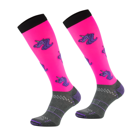 Podkolanówki jeździeckie techniczne COMODO SJMT -hot pink w jednorożce.png
