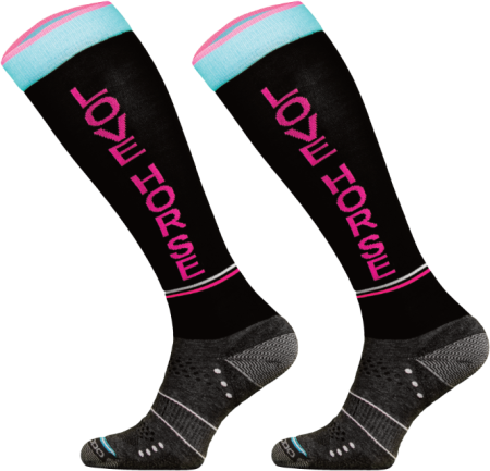 Podkolanówki jeździeckie techniczne COMODO SJMT -czarne  love horse (1).png