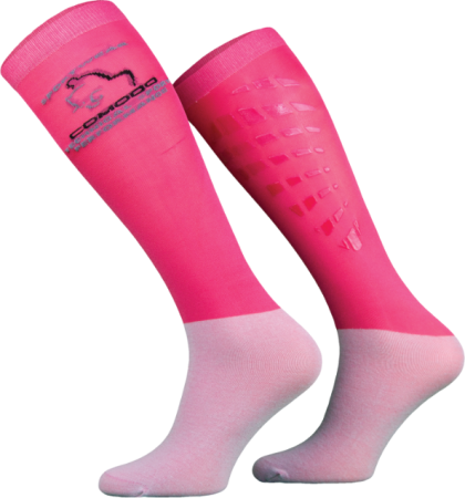 Podkolanówki jeździeckie SPJT z silikonem -różowe.png