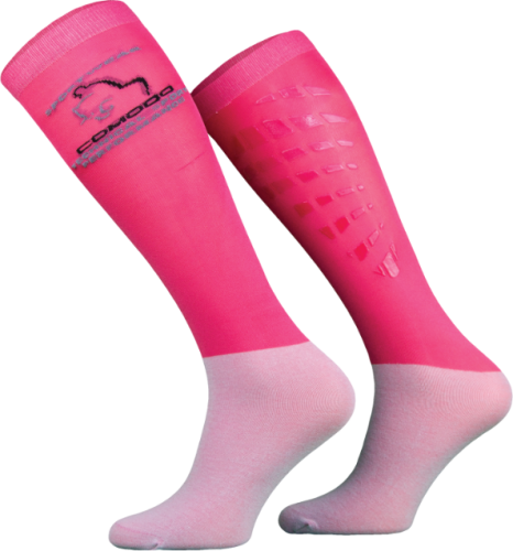 Przejdź do produktu Podkolanówki jeździeckie COMODO SPJT z silikonem - różowe
