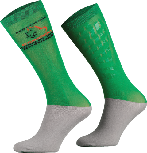 Przejdź do produktu Podkolanówki jeździeckie COMODO SPJT z silikonem - butelkowa zieleń