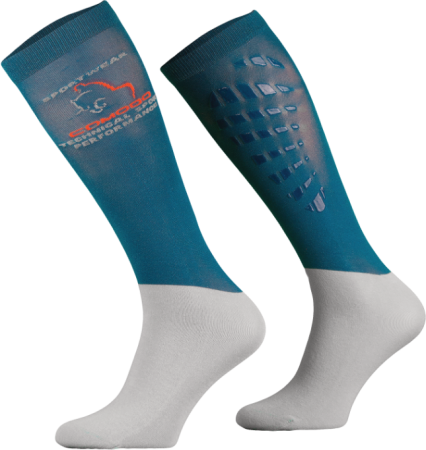 Podkolanówki jeździeckie SPJT z silikonem - petrol.png