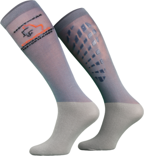 Przejdź do produktu Podkolanówki jeździeckie COMODO SPJT z silikonem - szare