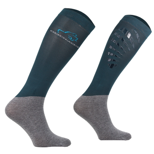 Przejdź do produktu Podkolanówki jeździeckie COMODO SPJT z silikonem - ciemna zieleń