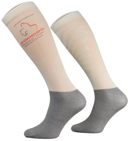 Podkolanówki jeździeckie SPJT z silikonem - jasny beż.png