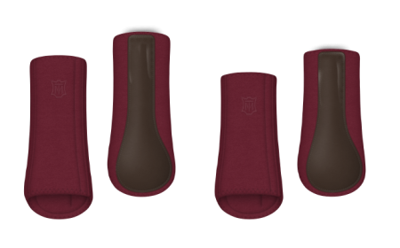 Ochraniacze MATTES HI-PRO burgundowo-brązowe przód + tył.png