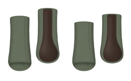 Ochraniacze MATTES HI-PRO khaki-brązowe przód + tył.png