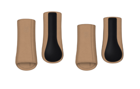 Ochraniacze MATTES HI-PRO piaskowo-czarne przód + tył.png