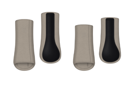 Ochraniacze MATTES HI-PRO stiukowo-czarne przód + tył.png