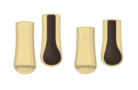 Ochraniacze MATTES HI-PRO cytrynowo-brązowe przód + tył.png