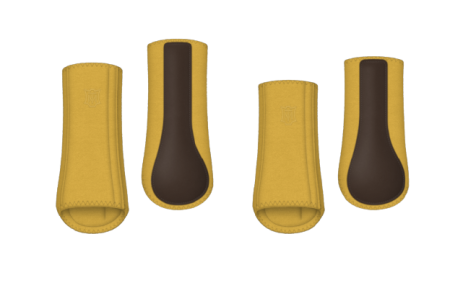 Ochraniacze MATTES HI-PRO curry-brązowe przód + tył.png