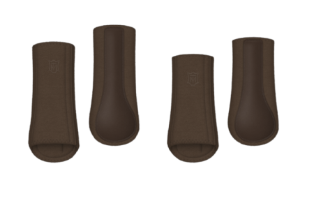 Ochraniacze MATTES HI-PRO taupe-brązowe przód + tył.png