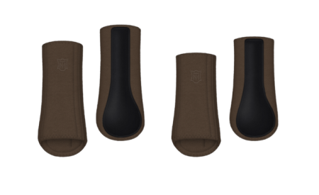 Ochraniacze MATTES HI-PRO taupe-czarne przód + tył.png