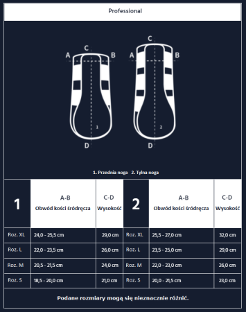 Ochraniacze MATTES Professional tabela rozmiarów Nasza.PNG