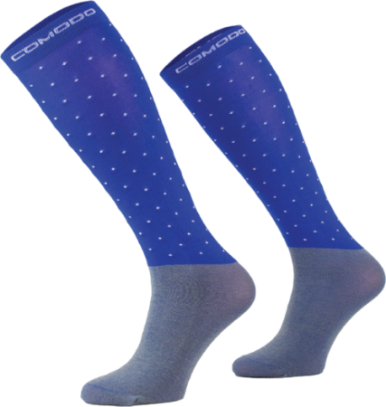 Podkolanówki jeździeckie COMODO SPJM royal w kropki 05.png